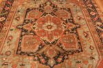Texture Of Light Blue Background Antique Persian Serapi Rug 71469 by Nazmiyal Antique Rugs