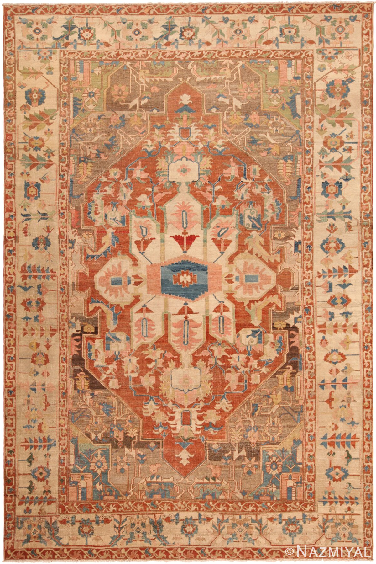 Antique Persian Serapi Rug 71455 by Nazmiyal Antique Rugs