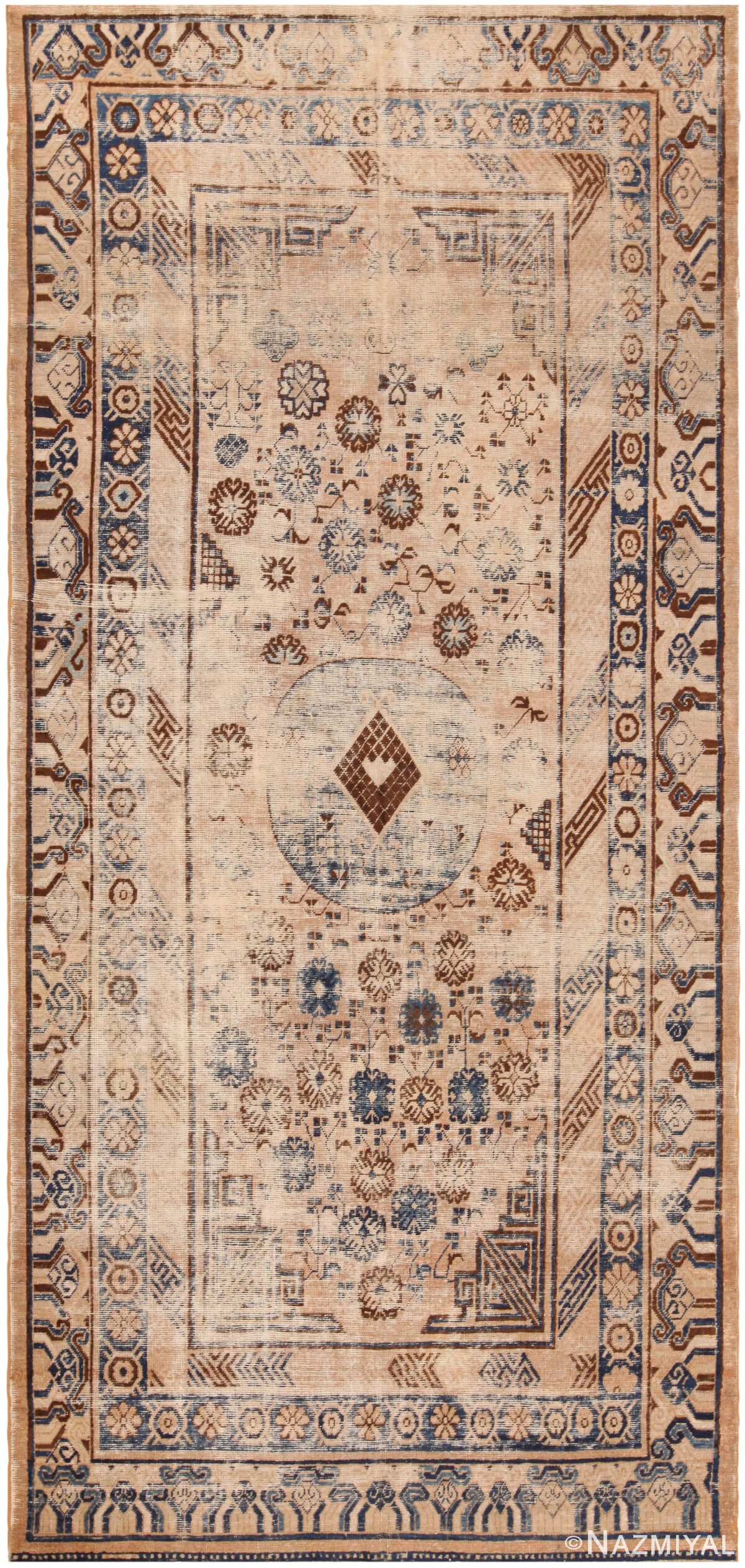 Antique Shabby Chic East Turkestan Khotan Rug 71485 by Nazmiyal Antique Rugs