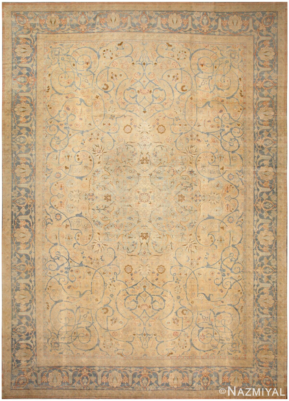 Antique Tabriz Persian Large Rug 71482 by Nazmiyal Antique Rugs