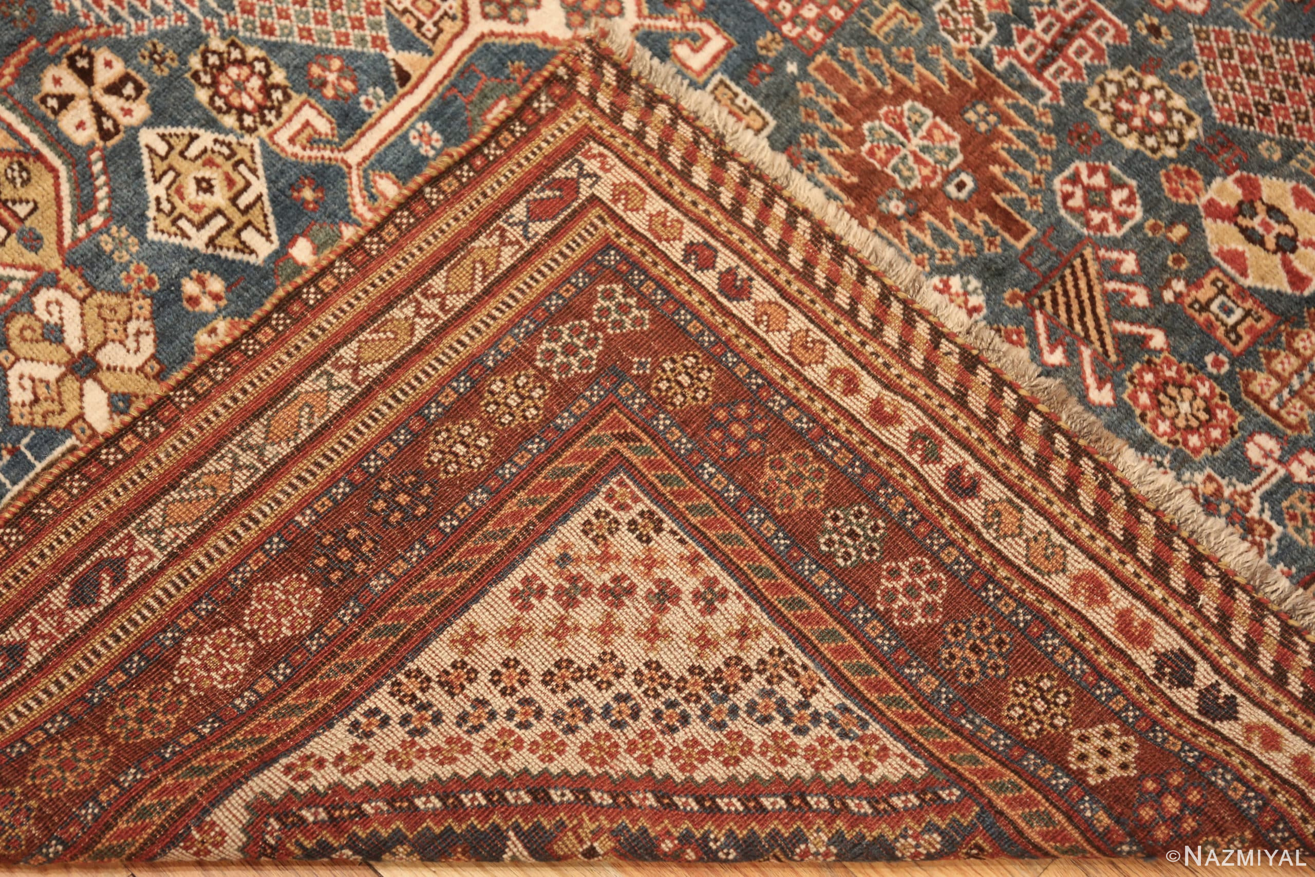 Blue Tribal Antique Persian Qashqai Rug 71457 Nazmiyal Antique Rugs