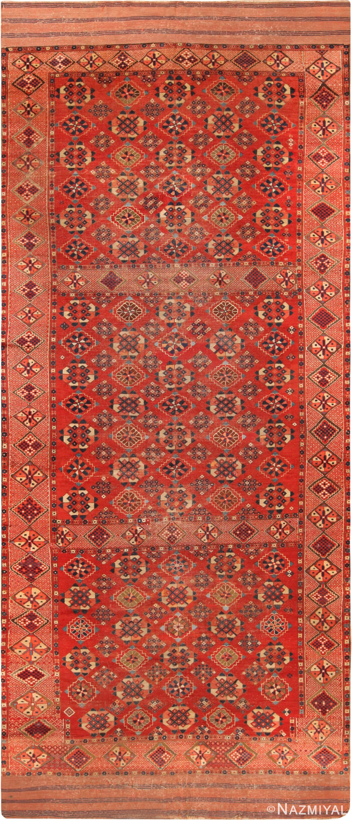 Gallery Size Antique Afghan Bashir Rug 71471 by Nazmiyal Antique Rugs