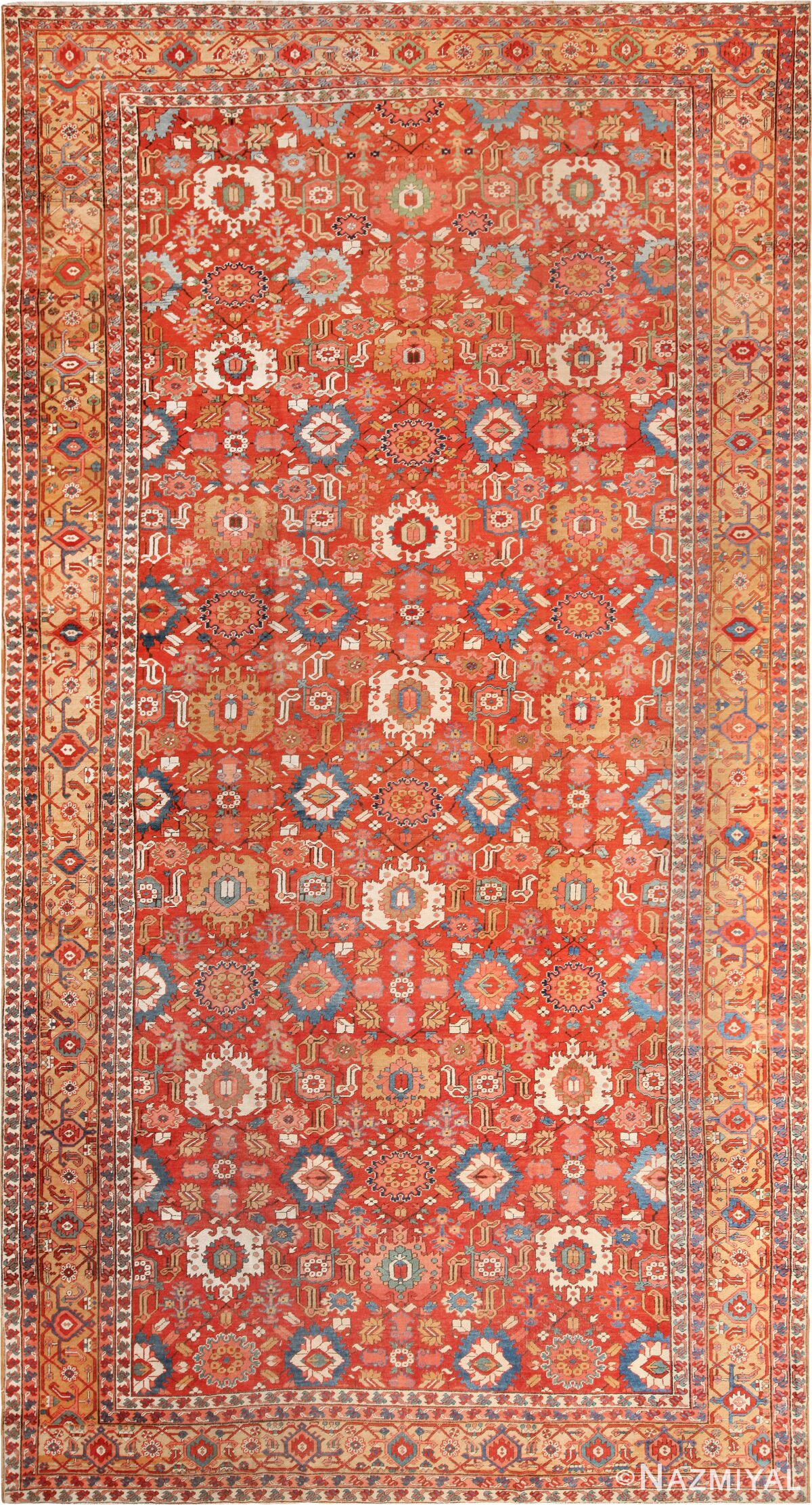 Oversized Antique Persian Heriz Serapi Rug 71458 by Nazmiyal Antique Rugs