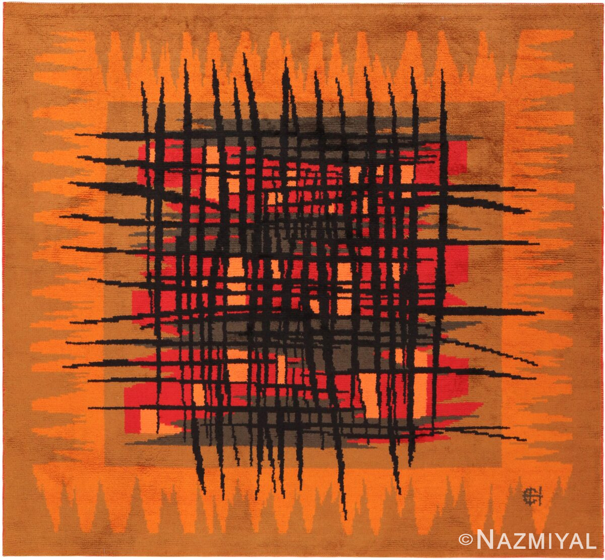 Vintage Art Deco Rug 71486 by Nazmiyal Antique Rugs