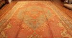 Whole View Of Large Antique Turkish Oushak Rug 90041 by Nazmiyal Antique Rugs