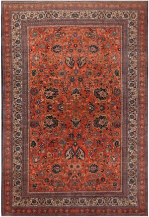 Antique Persian Tabriz Area Rug 71574 by Nazmiyal Antique Rugs