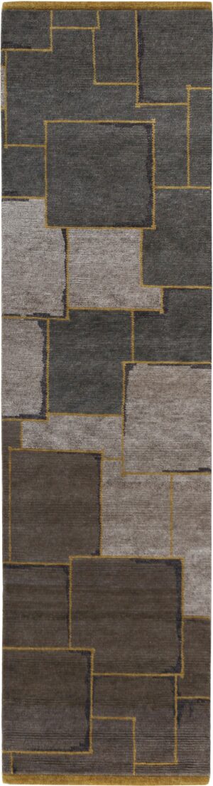 Architectural Design Modern Transitional Runner Rug 61047 by Nazmiyal Antique Rugs