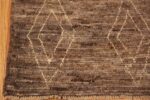Corner Of Brown Modern Moroccan Runner Rug 61007 by Nazmiyal Antique Rugs
