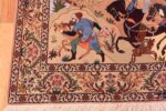 Corner Of Vintage Persian Isfahan Hunting Scene Rug 71199 by Nazmiyal Antique Rugs