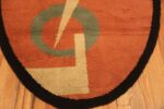Details Of Antique Art Deco French Oval Rug 71506 by Nazmiyal Antique Rugs