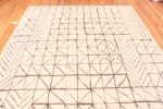 Details Of Decorative Ivory Brown Modern Swedish Inspired Pile Rug 60908 by Nazmiyal Antique Rugs