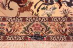Fringe Of Vintage Persian Isfahan Hunting Scene Rug 71199 by Nazmiyal Antique Rugs