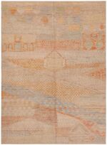 Rust Tones Modern Moroccan Rug 61005 by Nazmiyal Antique Rugs