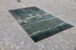 Side Of Geometric Design Modern Transitional Rug 61023 by Nazmiyal Antique Rugs