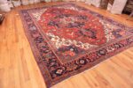 Side Of Vibrant Large Antique Persian Heriz Area Rug 71128 by Nazmiyal Antique Rugs