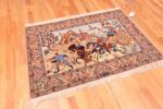 Side Of Vintage Persian Isfahan Hunting Scene Rug 71199 by Nazmiyal Antique Rugs