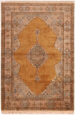 Vintage Persian Qum Silk Rug 71523 by Nazmiyal Antique Rugs