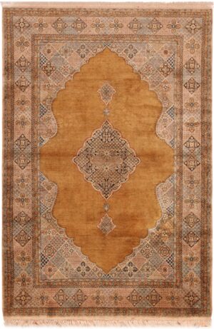 Vintage Persian Qum Silk Rug 71523 by Nazmiyal Antique Rugs
