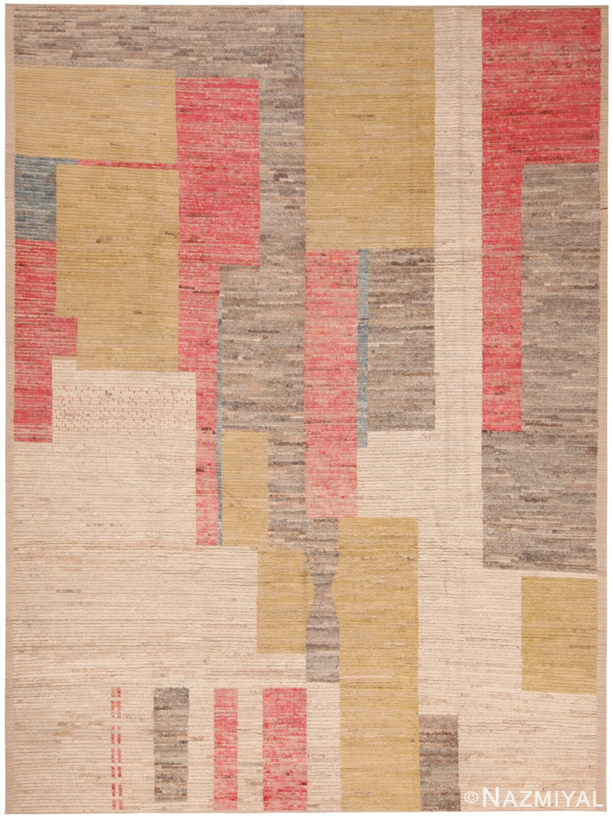 Colorful Modern Moroccan Area Rug 60997 by Nazmiyal Antique Rugs
