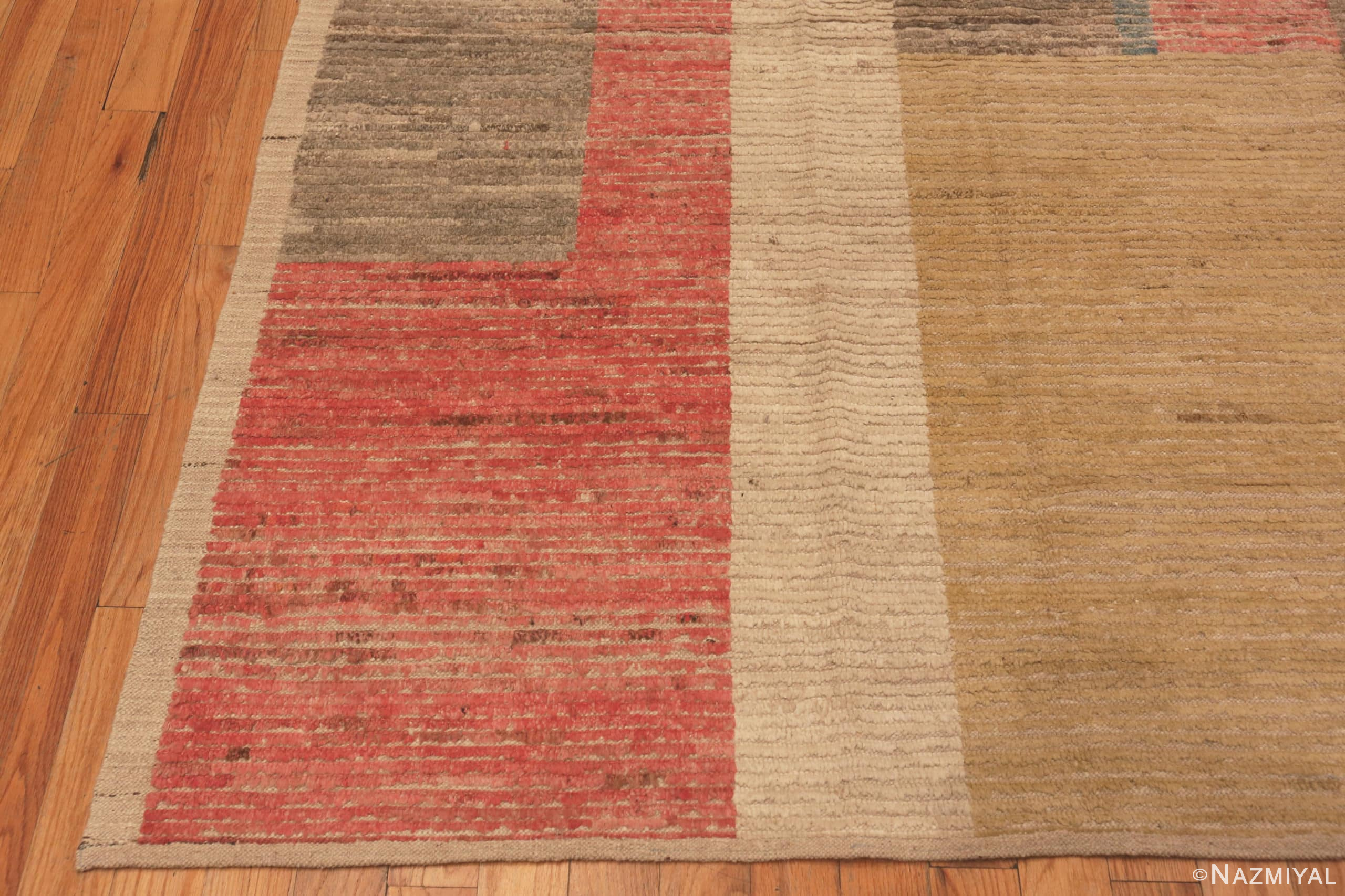 Corner Of Colorful Modern Moroccan Area Rug 60997 by Nazmiyal Antique Rugs