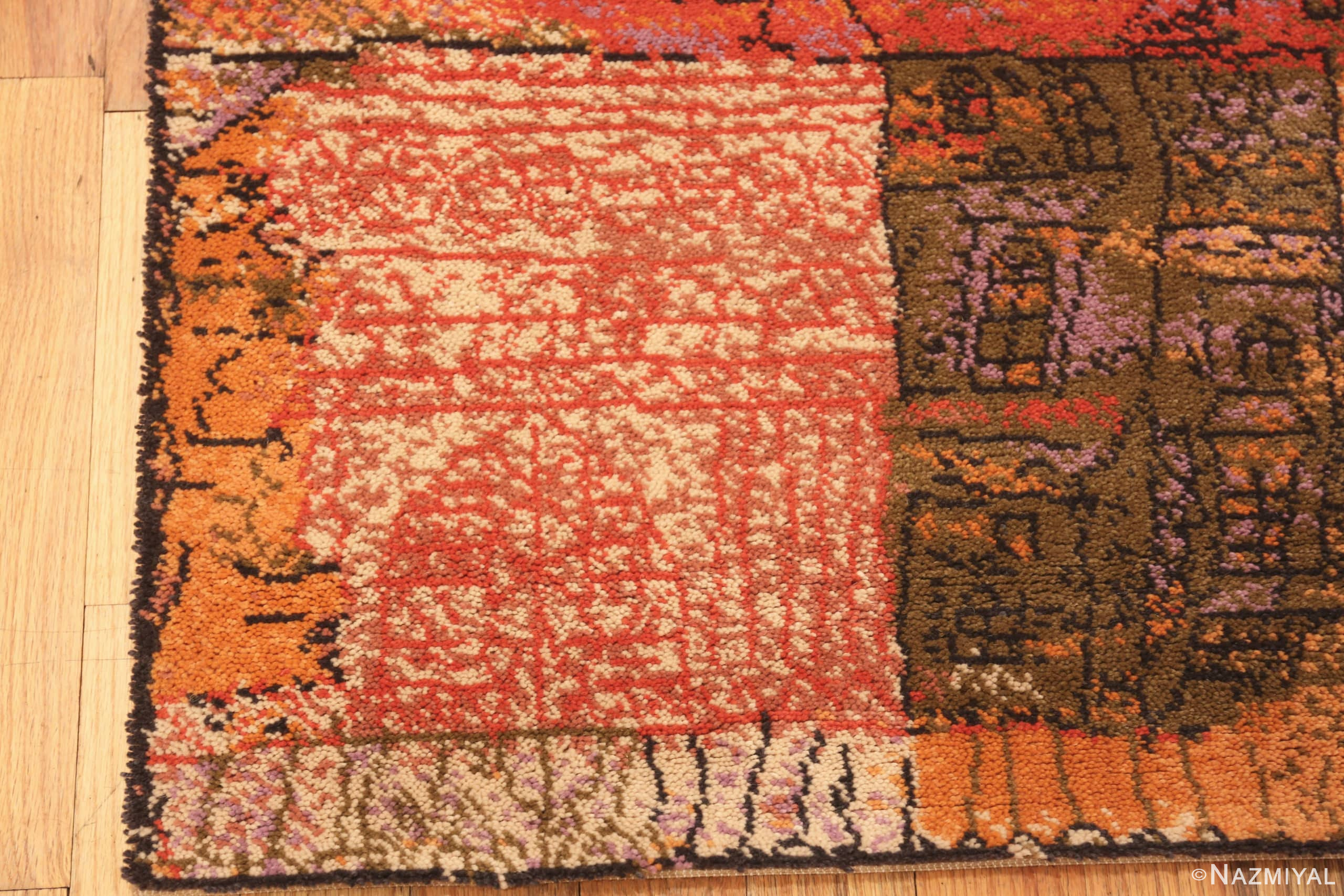 Corner Of Pair Of Vintage Paul Klee Scandinavian Art Rugs 71500-71501 by Nazmiyal Antique Rugs