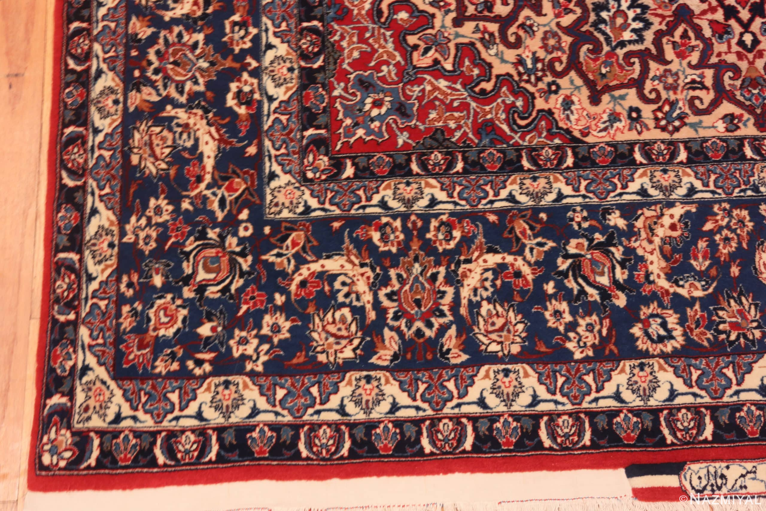 Corner Of Superb Vintage Persian Isfahan Rug 71204 by Nazmiyal Antique Rugs