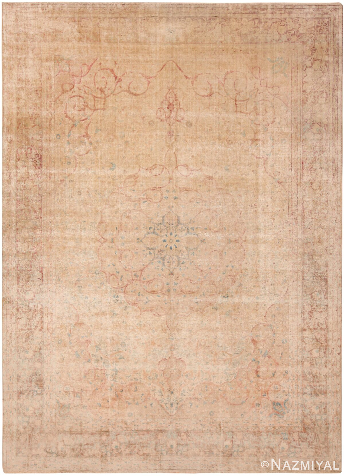 Decorative Vintage Silk Tabriz Persian Rug 71503 by Nazmiyal Antique Rugs