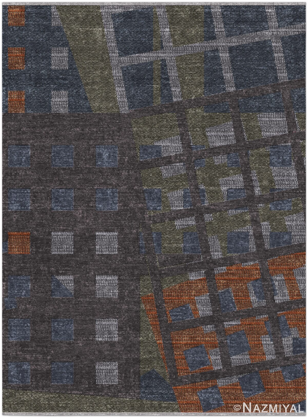 Geometric Modern Transitional Rug 61043 by Nazmiyal Antique Rugs