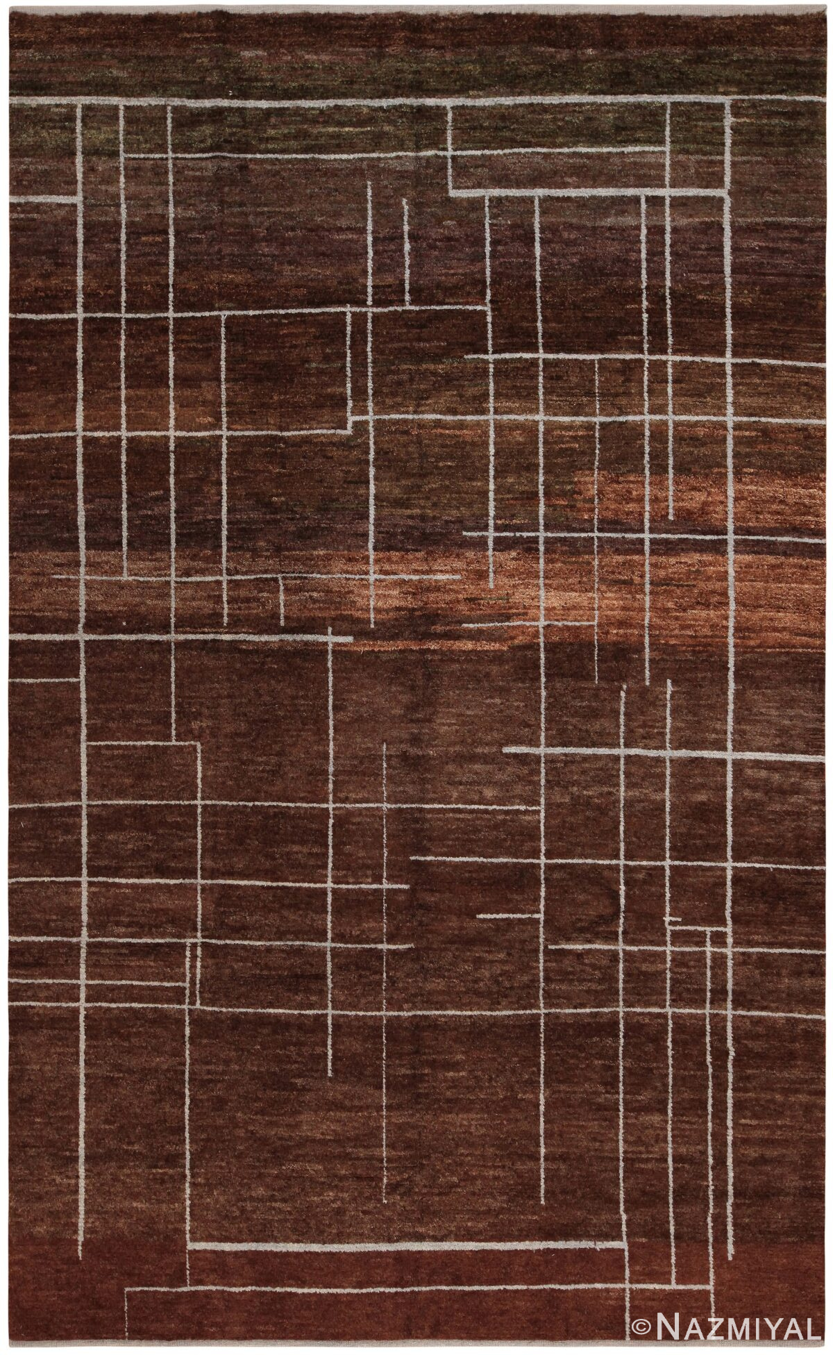 Modern Transitional Geometric Design Rug 60976 by Nazmiyal Antique Rugs