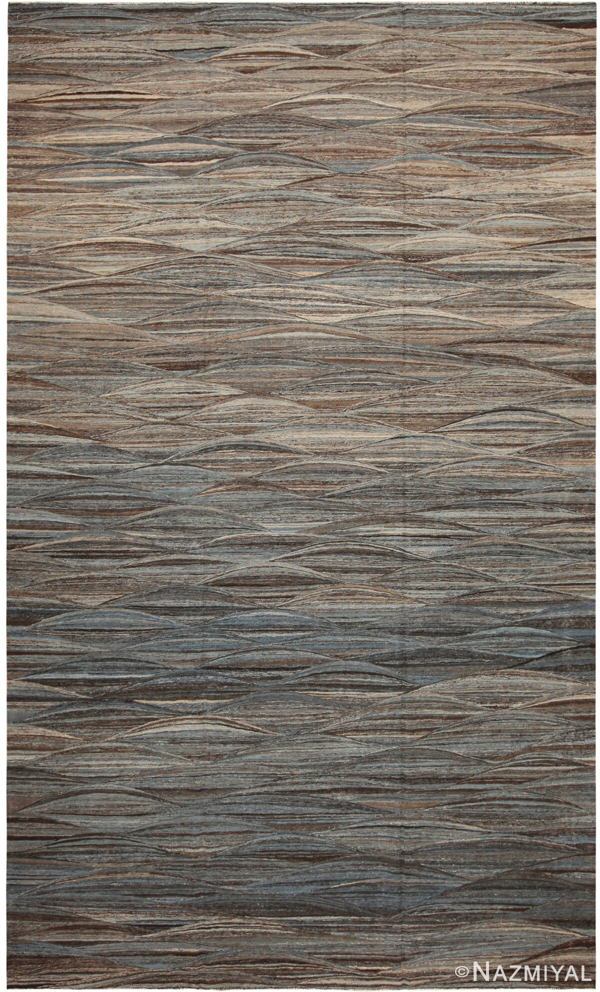 Nature Inspired Colors Modern Flat Weave Area Rug 60499 by Nazmiyal Antique Rugs