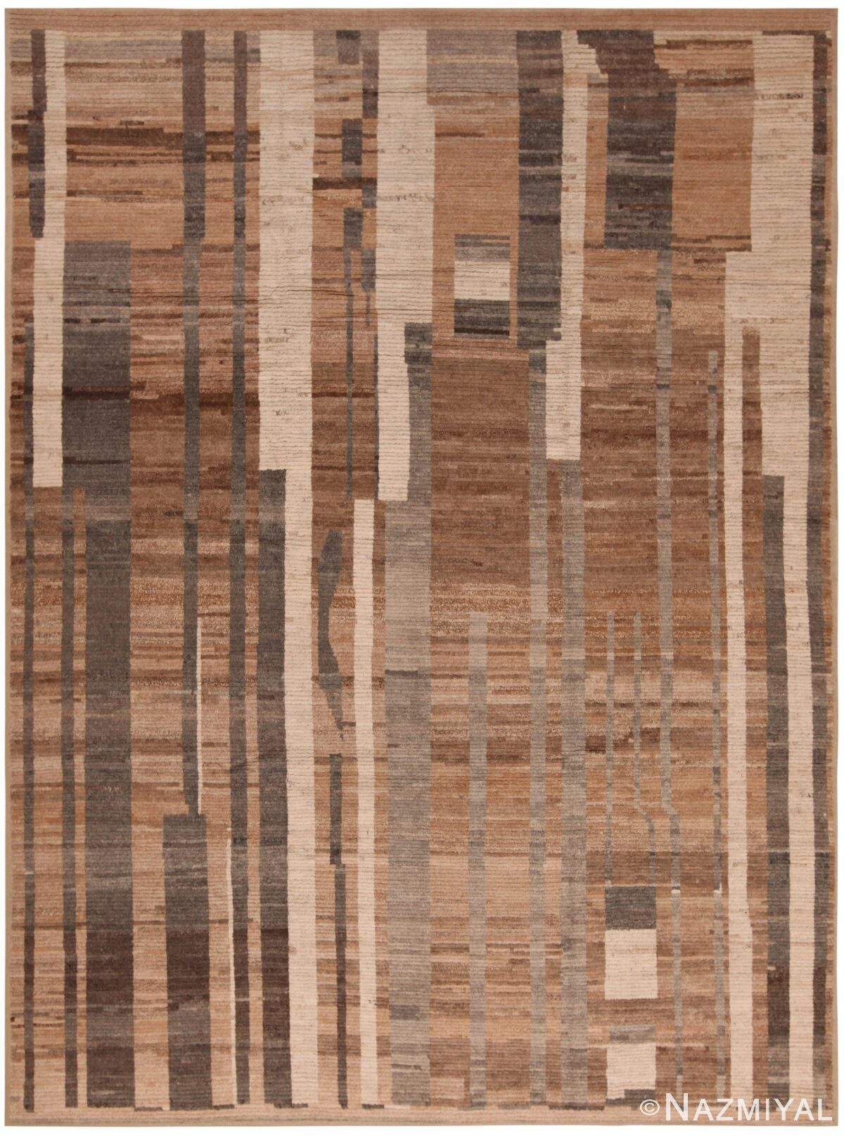 Nature Inspired Colors Modern Moroccan Rug 61003 by Nazmiyal Antique Rugs