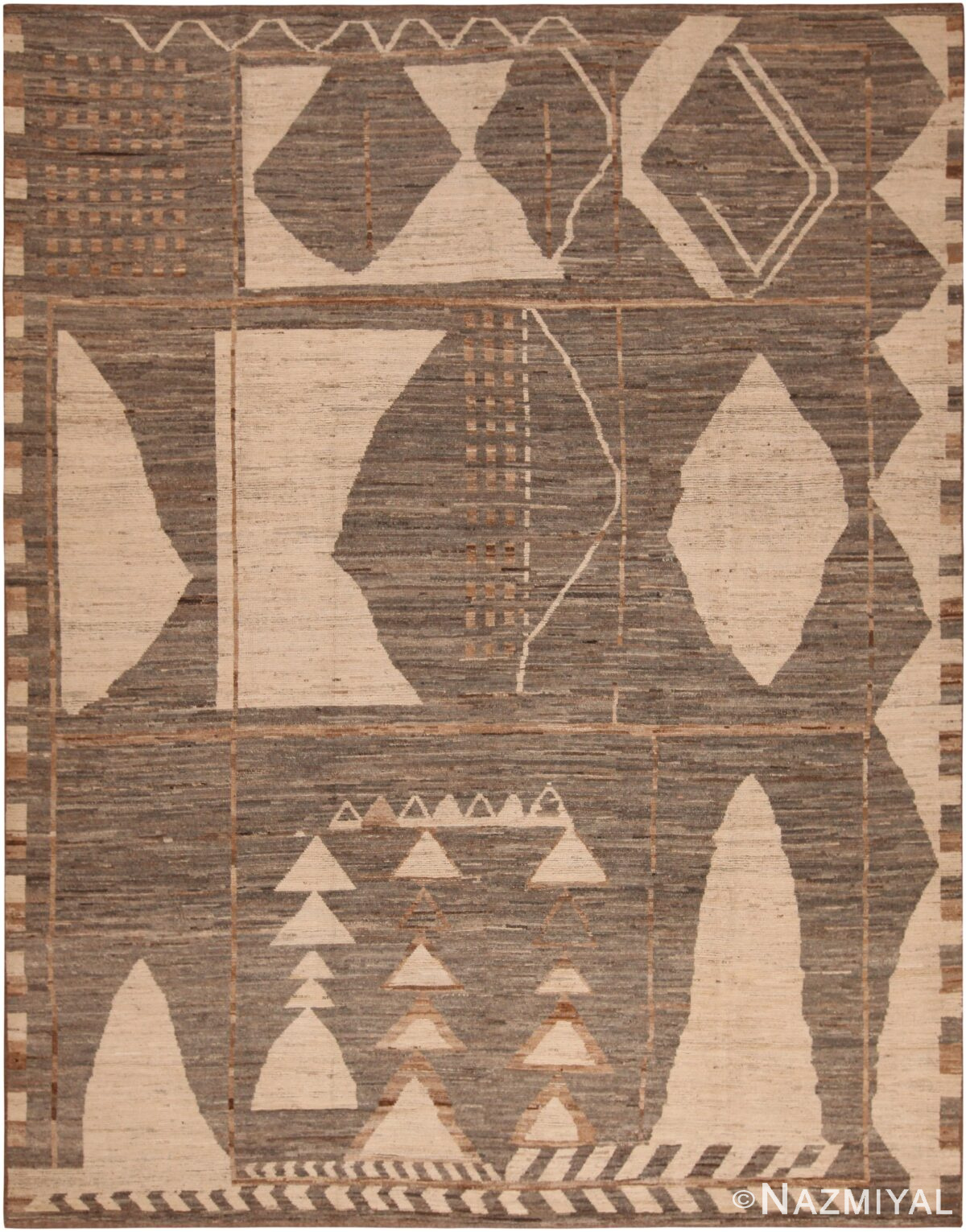 Primitive Design Modern Moroccan Rug 60999 by Nazmiyal Antique Rugs