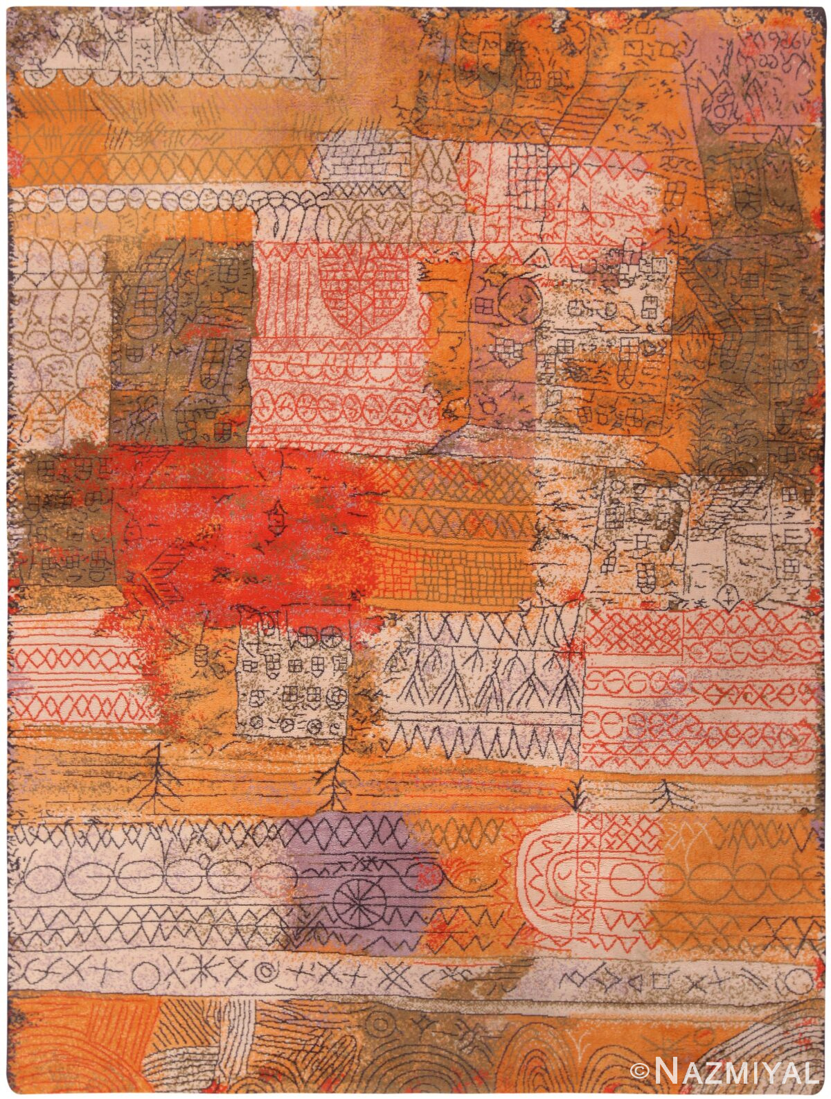 Vintage Scandinavian Paul Klee Florentinische Villenviertel art rug #71513 by Nazmiyal Antique Rugs