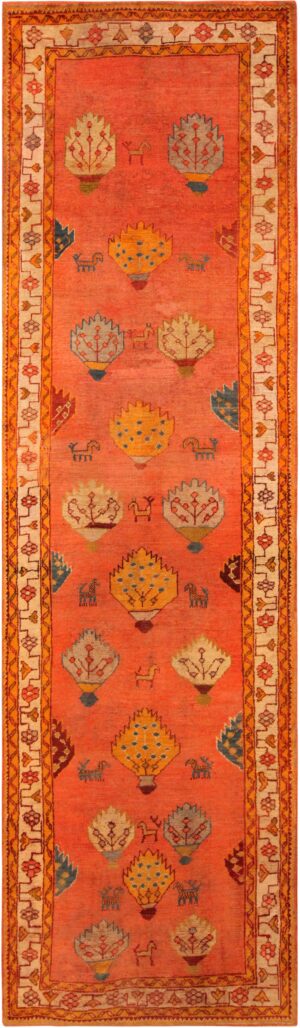 Antique Turkish Oushak Runner Rug 71596 by Nazmiyal Antique Rugs