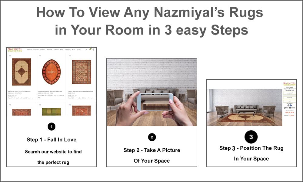 Rug Visualizer - How to view rugs in your room Rug Visualizer - How to view rugs in your room in 3 easy steps by Nazmiyal Antique Rugs