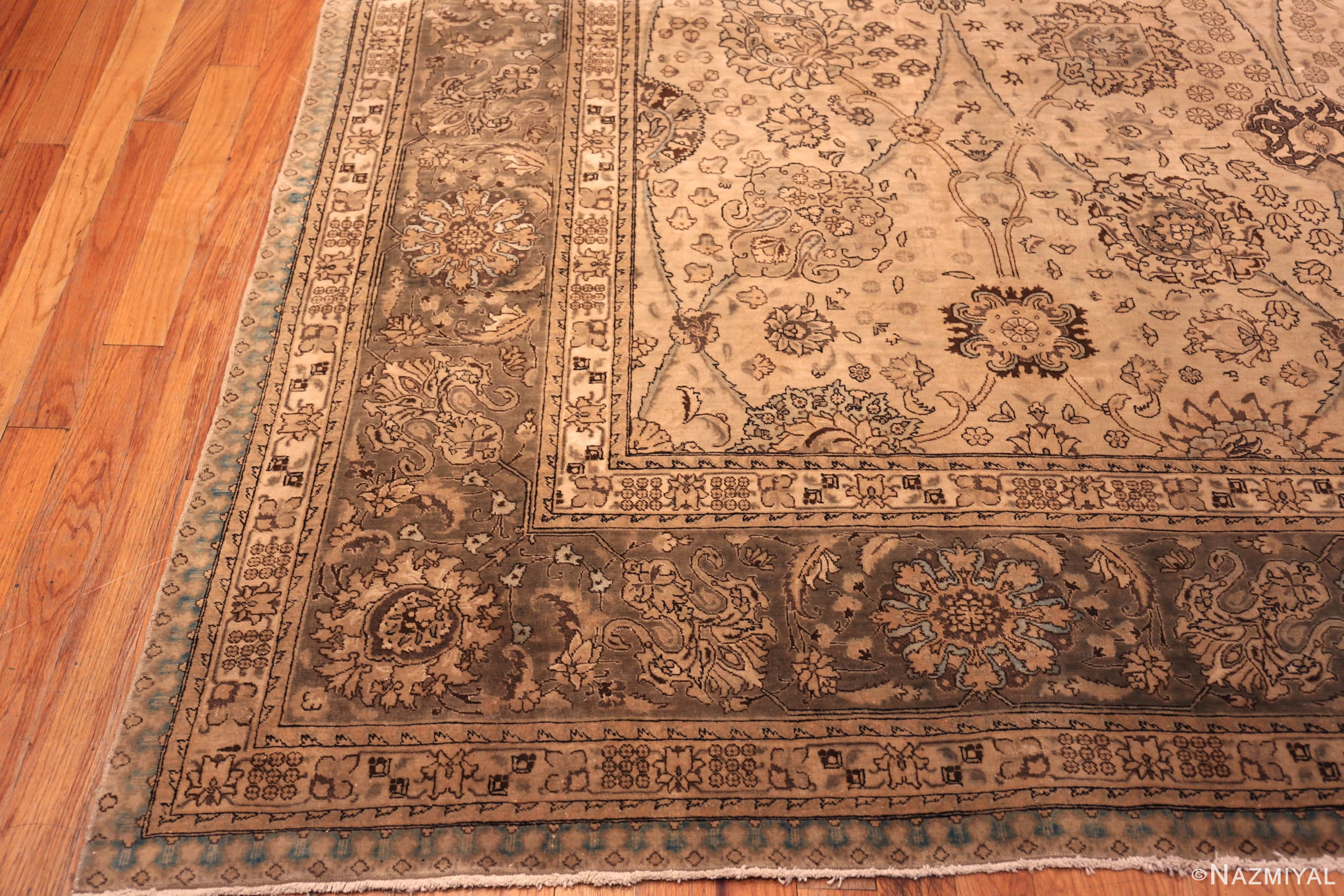Corner Of Vintage Persian Tabriz Rug 45768 by Nazmiyal Antique Rugs