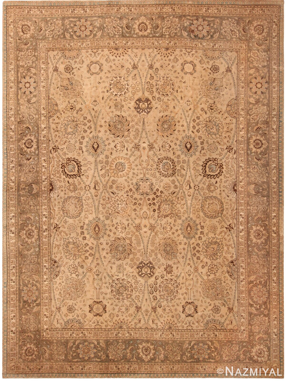Vintage Persian Tabriz Rug 45768 by Nazmiyal Antique Rugs