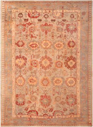 Antique Turkish Oushak Rug 71456 by Nazmiyal Antique Rugs
