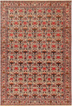 Vase Design Vintage Persian Tehran Rug 71681 by Nazmiyal Antique Rugs