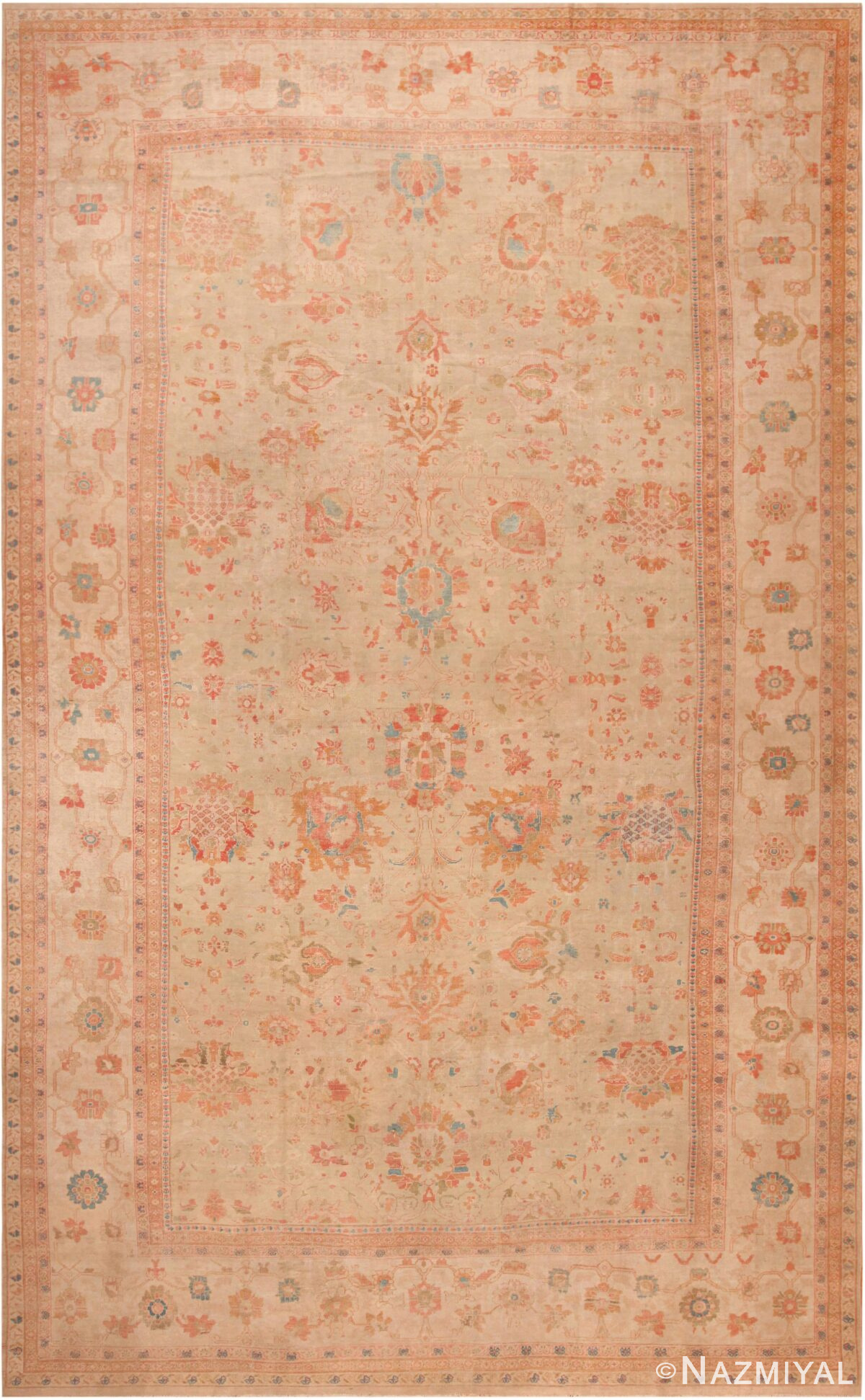 Oversized Antique Persian Sultanabad Rug 71305 by Nazmiyal Antique Rugs