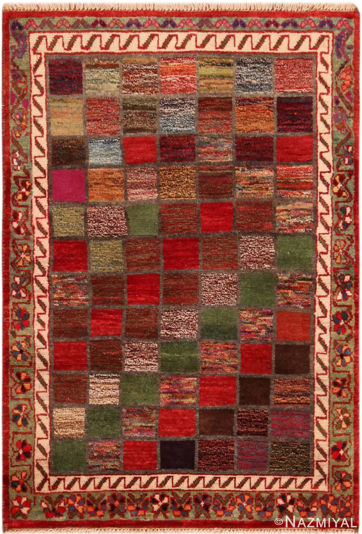 Colorful Vintage Persian Gabbeh Rug 71658 by Nazmiyal Antique Rugs