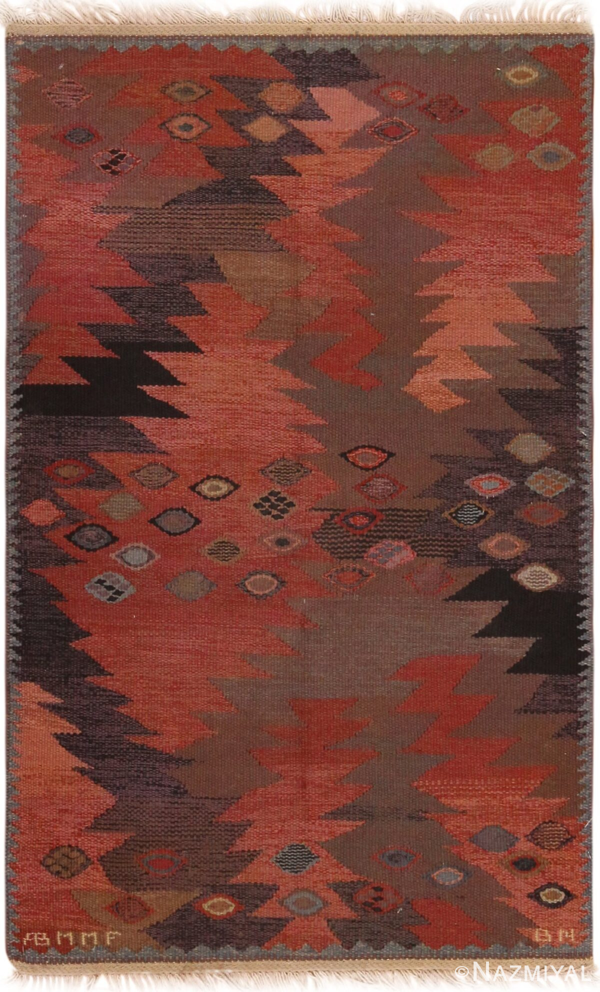 Vintage Scandinavian Kilim By Barbro Nilsson For Marta Maas 71673 by Nazmiyal Antique Rugs