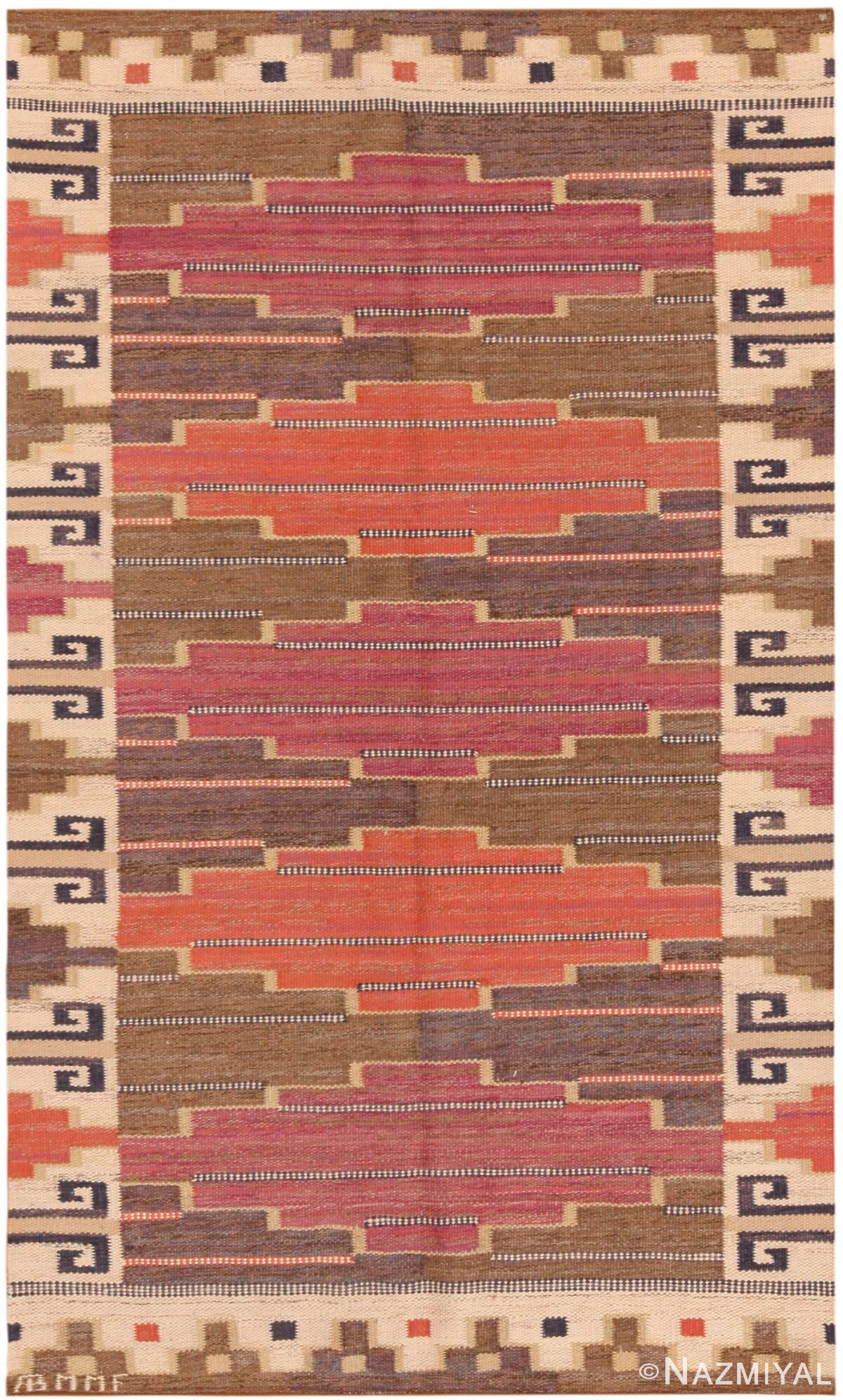 Vintage Scandinavian Marta Maas Kilim Rug 71667 by Nazmiyal Antique Rugs