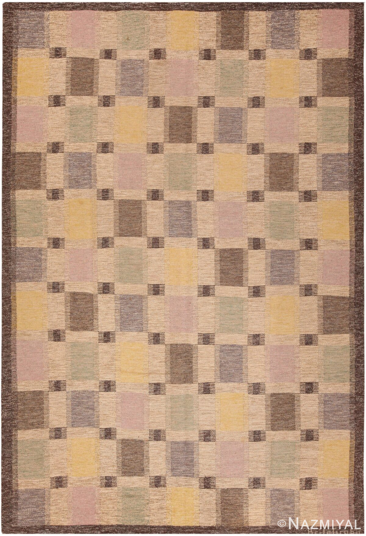 Vintage Swedish Kilim Rug Signed Brita Grahn 71671 by Nazmiyal Antique Rugs