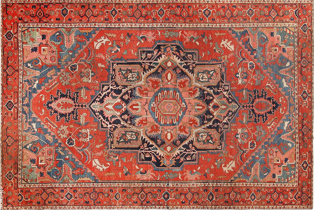 Stunningly Rustic And Alluring Large Antique Persian Serapi Rug Stunningly Rustic And Alluring Large Antique Persian Serapi Rug by Nazmiyal Antique Rugs