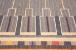 Border Of Geometric Vintage Scandinavian Swedish Kilim Rug 71666 by Nazmiyal Antique Rug