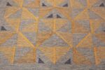 Close Up Of Geometric Vintage Scandinavian Swedish Kilim Rug Signed Svea Noren 71668 by Nazmiyal Antique Rug