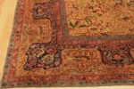 Corner Of Animal Design Large Antique Indian Agra Rug 71575 by Nazmiyal Antique Rugs