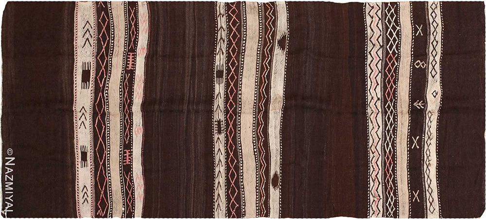 Vintage Brown Moroccan Kilim Rug by Nazmiyal Antique Rugs