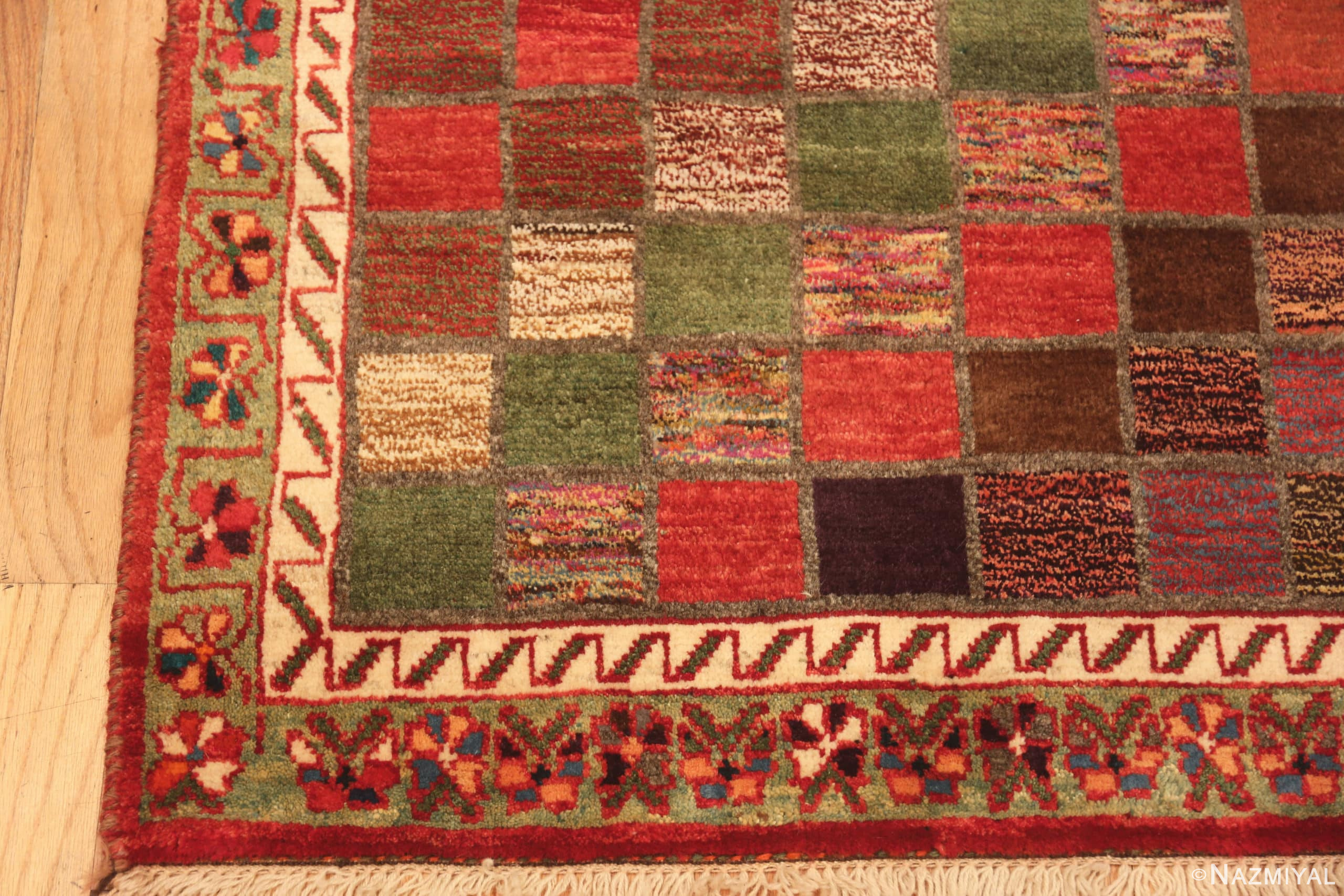 Corner Of Colorful Vintage Persian Gabbeh Rug 71658 by Nazmiyal Antique Rugyal Antique Rugsmiyal Antique Rugs